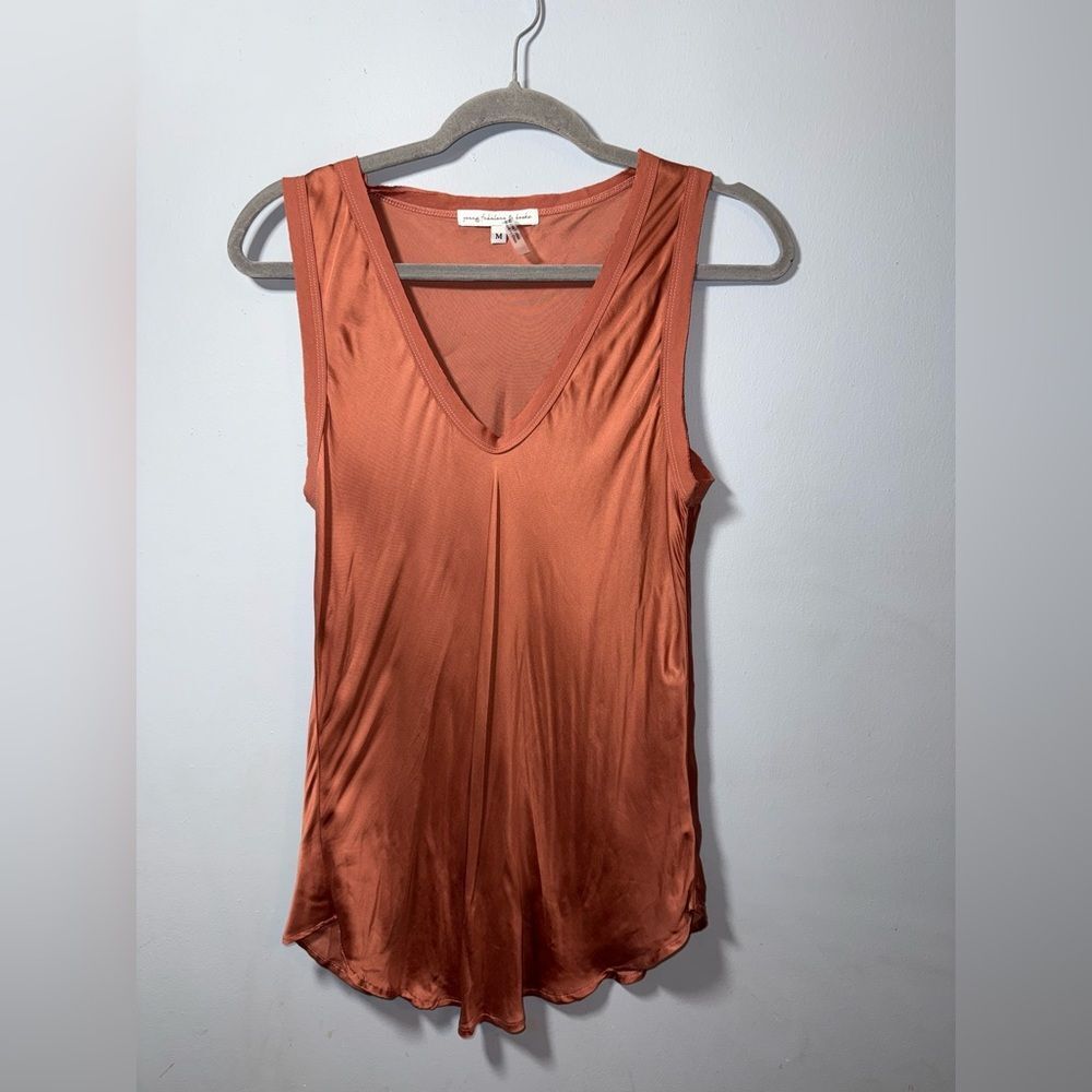 Young Fabulous & Broke YFB Copper Satin Sleeveless Tank Top M NWOT
